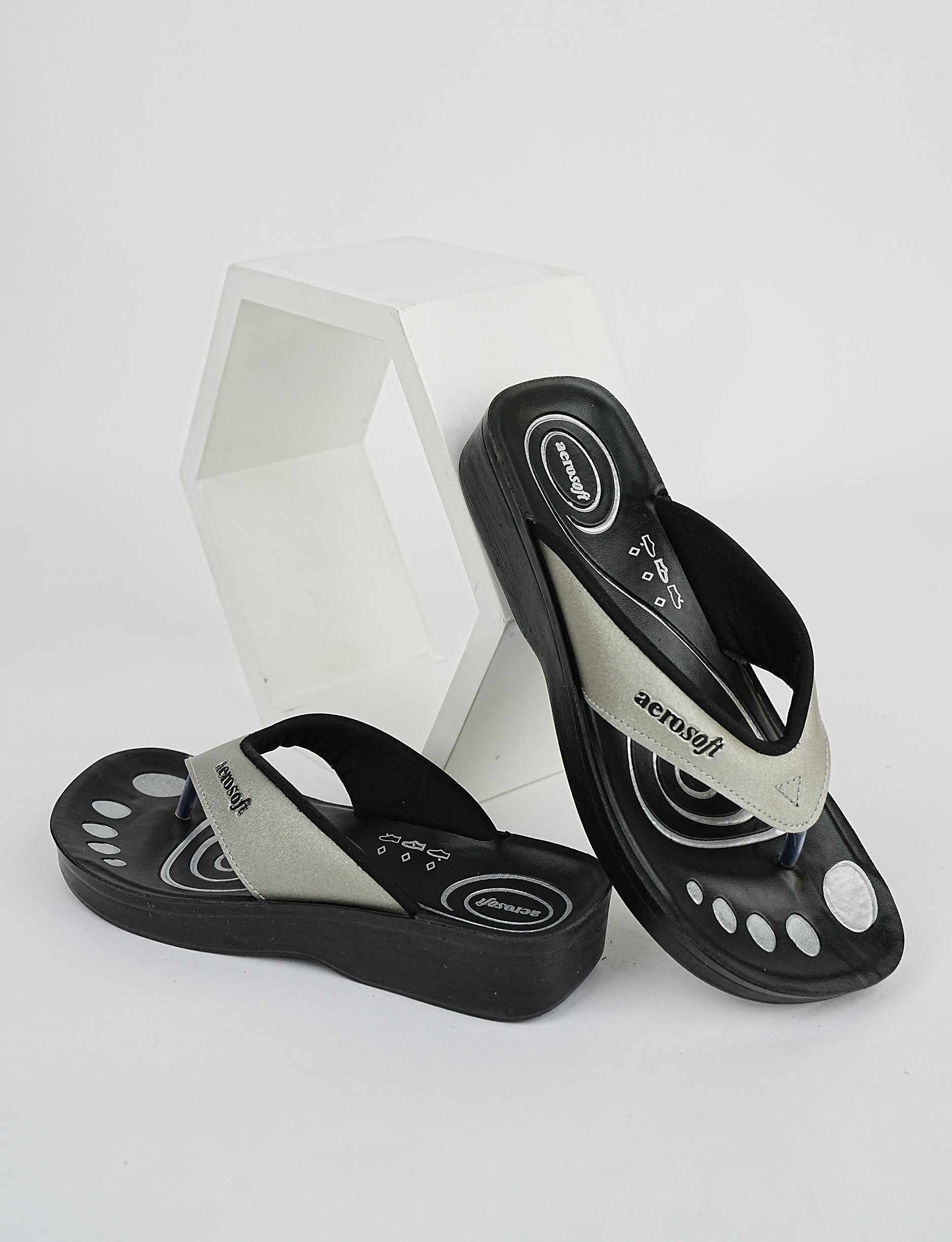 WOMENS SLIPPER A0801-SILVER