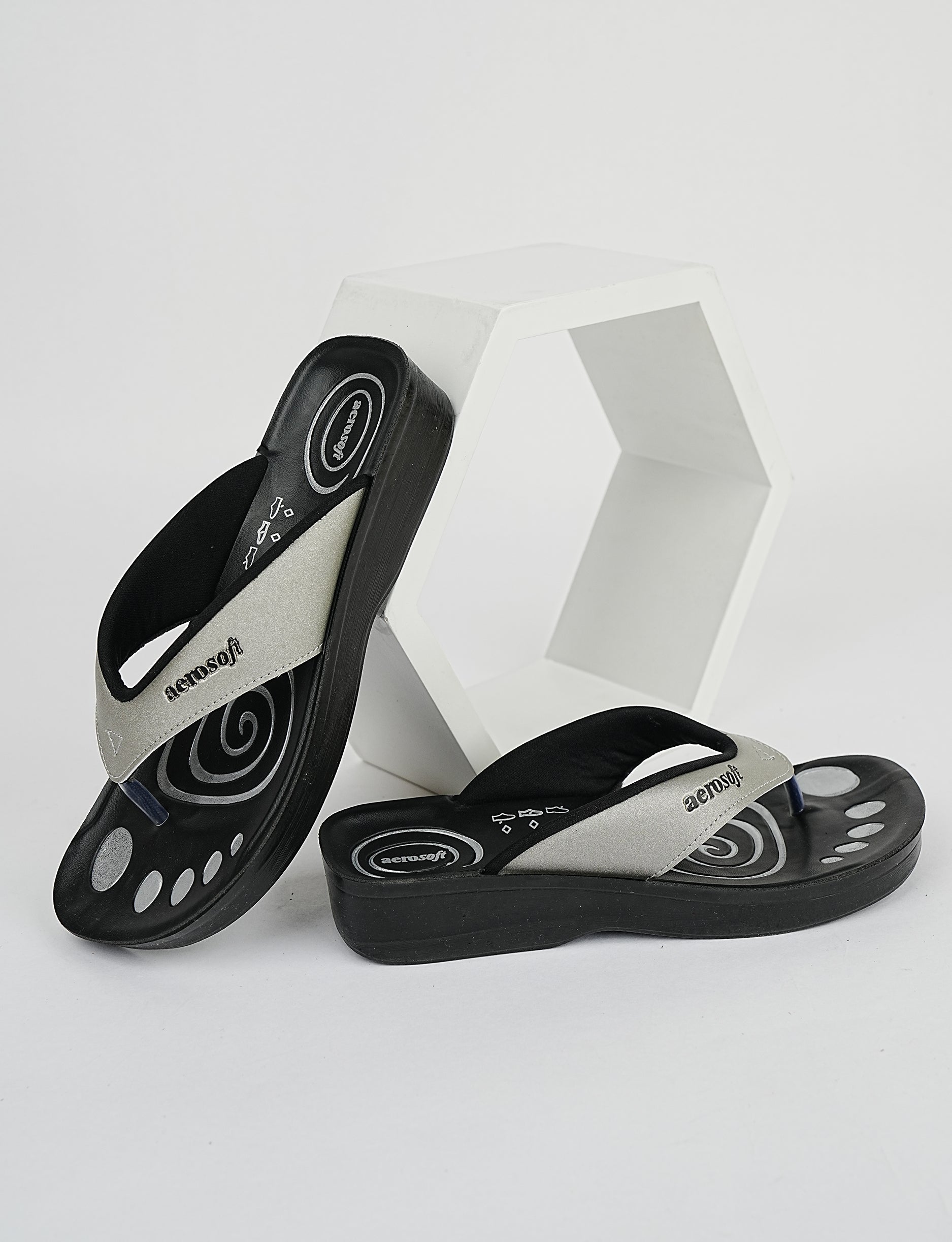 WOMENS SLIPPER A0801-SILVER